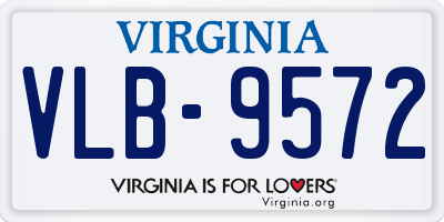 VA license plate VLB9572