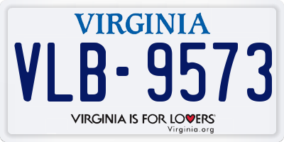 VA license plate VLB9573
