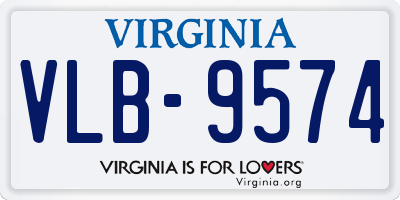 VA license plate VLB9574