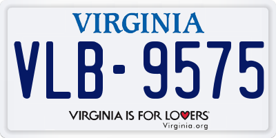 VA license plate VLB9575