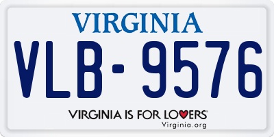 VA license plate VLB9576