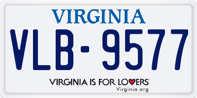 VA license plate VLB9577