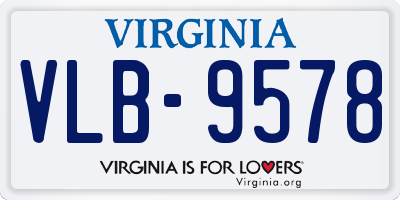 VA license plate VLB9578