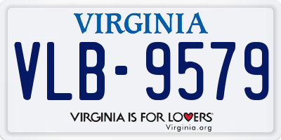 VA license plate VLB9579