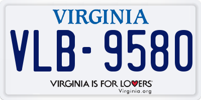 VA license plate VLB9580