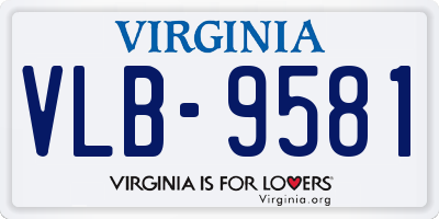 VA license plate VLB9581