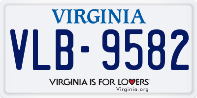 VA license plate VLB9582