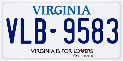 VA license plate VLB9583