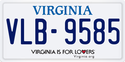 VA license plate VLB9585