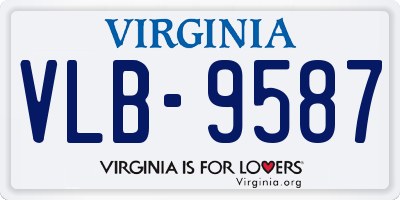 VA license plate VLB9587