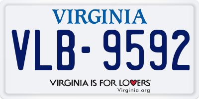 VA license plate VLB9592