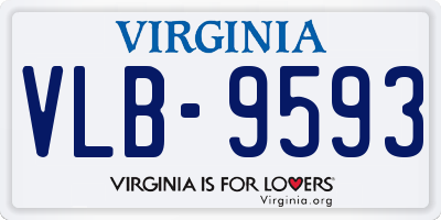 VA license plate VLB9593