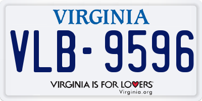 VA license plate VLB9596
