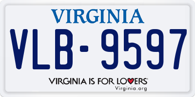 VA license plate VLB9597