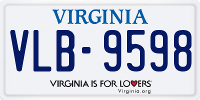VA license plate VLB9598