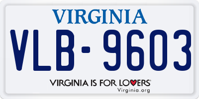 VA license plate VLB9603