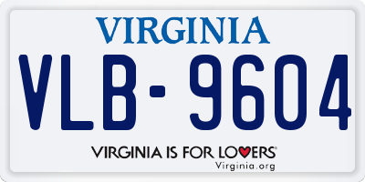 VA license plate VLB9604