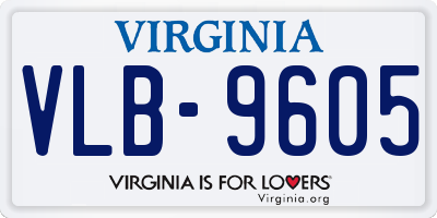 VA license plate VLB9605