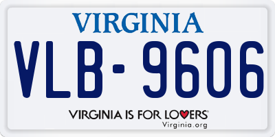 VA license plate VLB9606