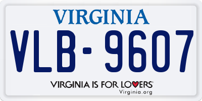 VA license plate VLB9607