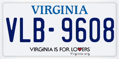 VA license plate VLB9608