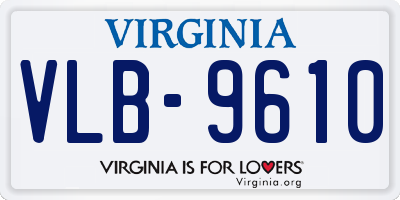 VA license plate VLB9610
