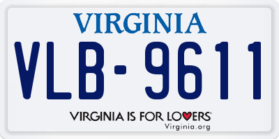 VA license plate VLB9611