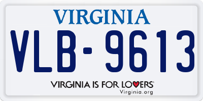 VA license plate VLB9613