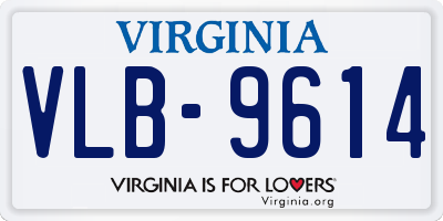 VA license plate VLB9614