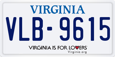 VA license plate VLB9615