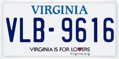 VA license plate VLB9616