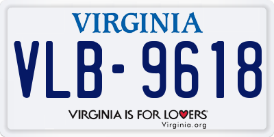 VA license plate VLB9618