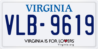 VA license plate VLB9619