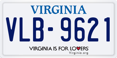 VA license plate VLB9621