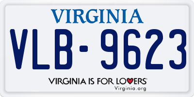 VA license plate VLB9623