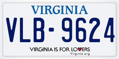 VA license plate VLB9624