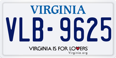 VA license plate VLB9625