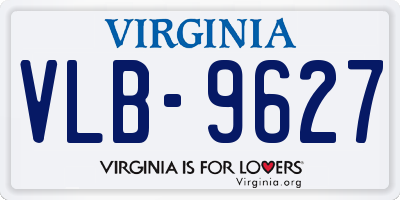 VA license plate VLB9627