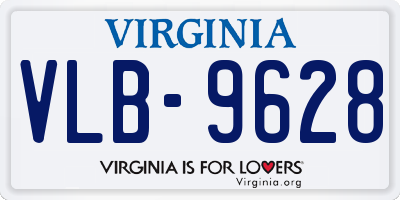 VA license plate VLB9628