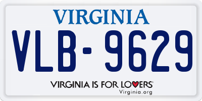 VA license plate VLB9629