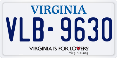 VA license plate VLB9630