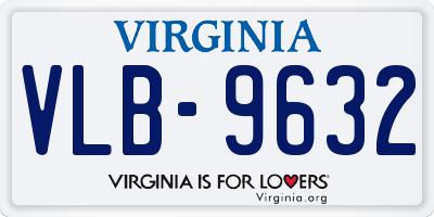 VA license plate VLB9632