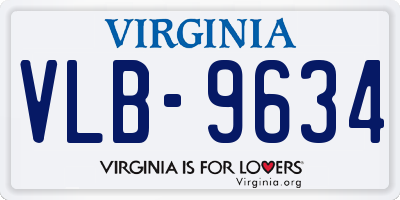 VA license plate VLB9634