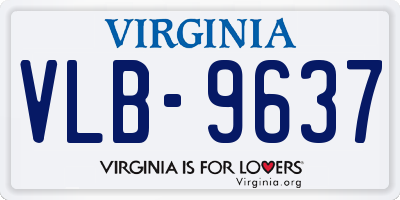 VA license plate VLB9637