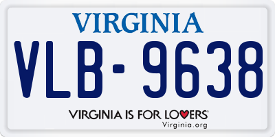 VA license plate VLB9638