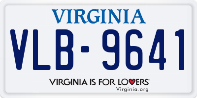 VA license plate VLB9641