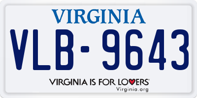 VA license plate VLB9643