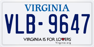 VA license plate VLB9647