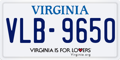 VA license plate VLB9650