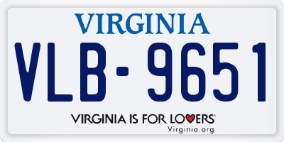 VA license plate VLB9651